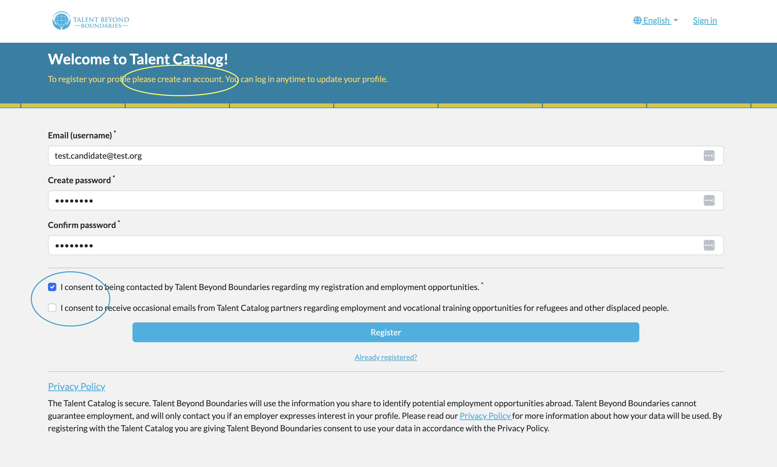 Candidate Registration and Consents