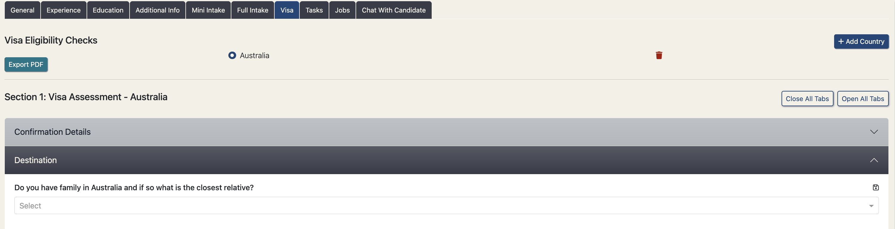 Destination Relatives