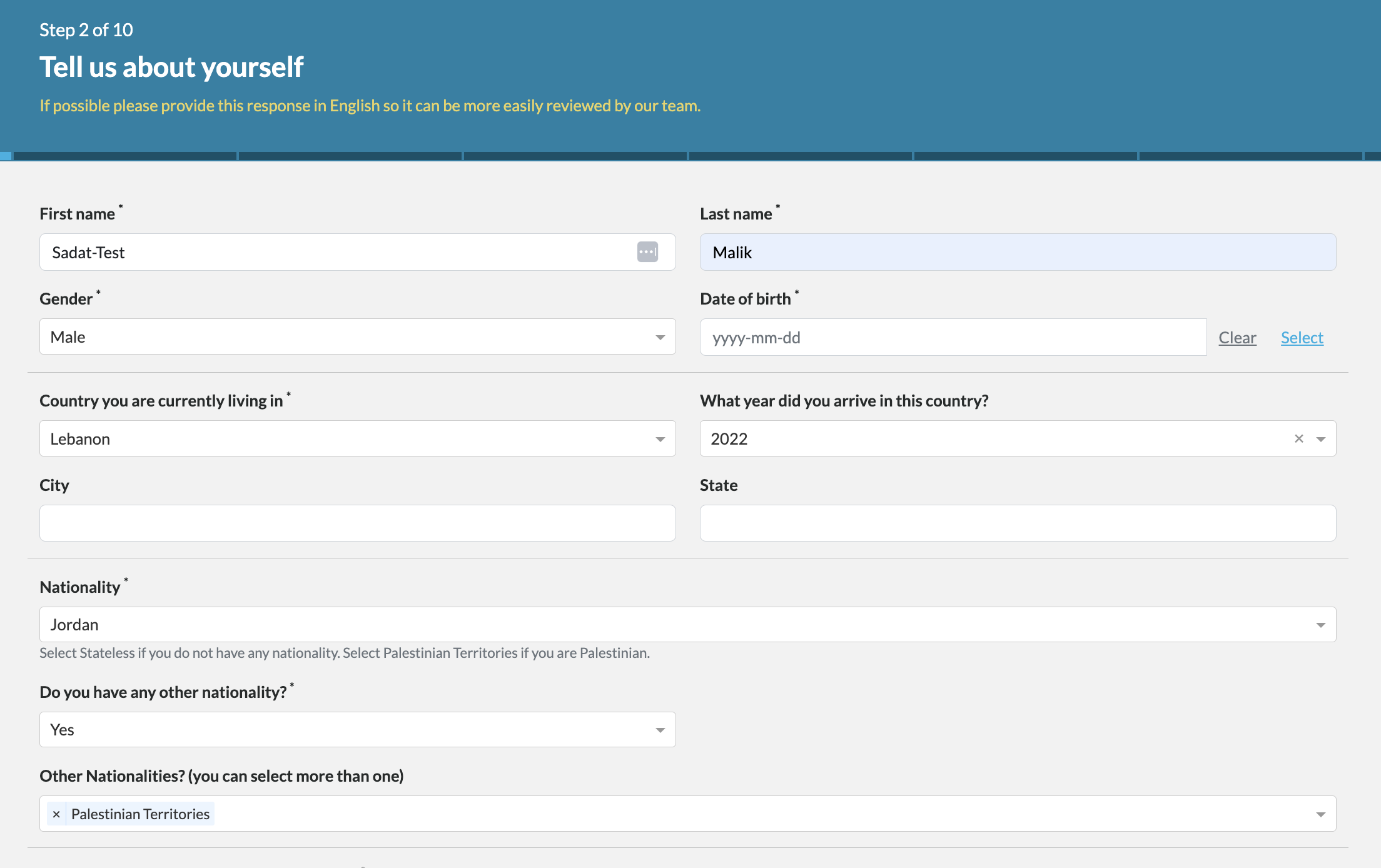 Register Multiple Nationalities
