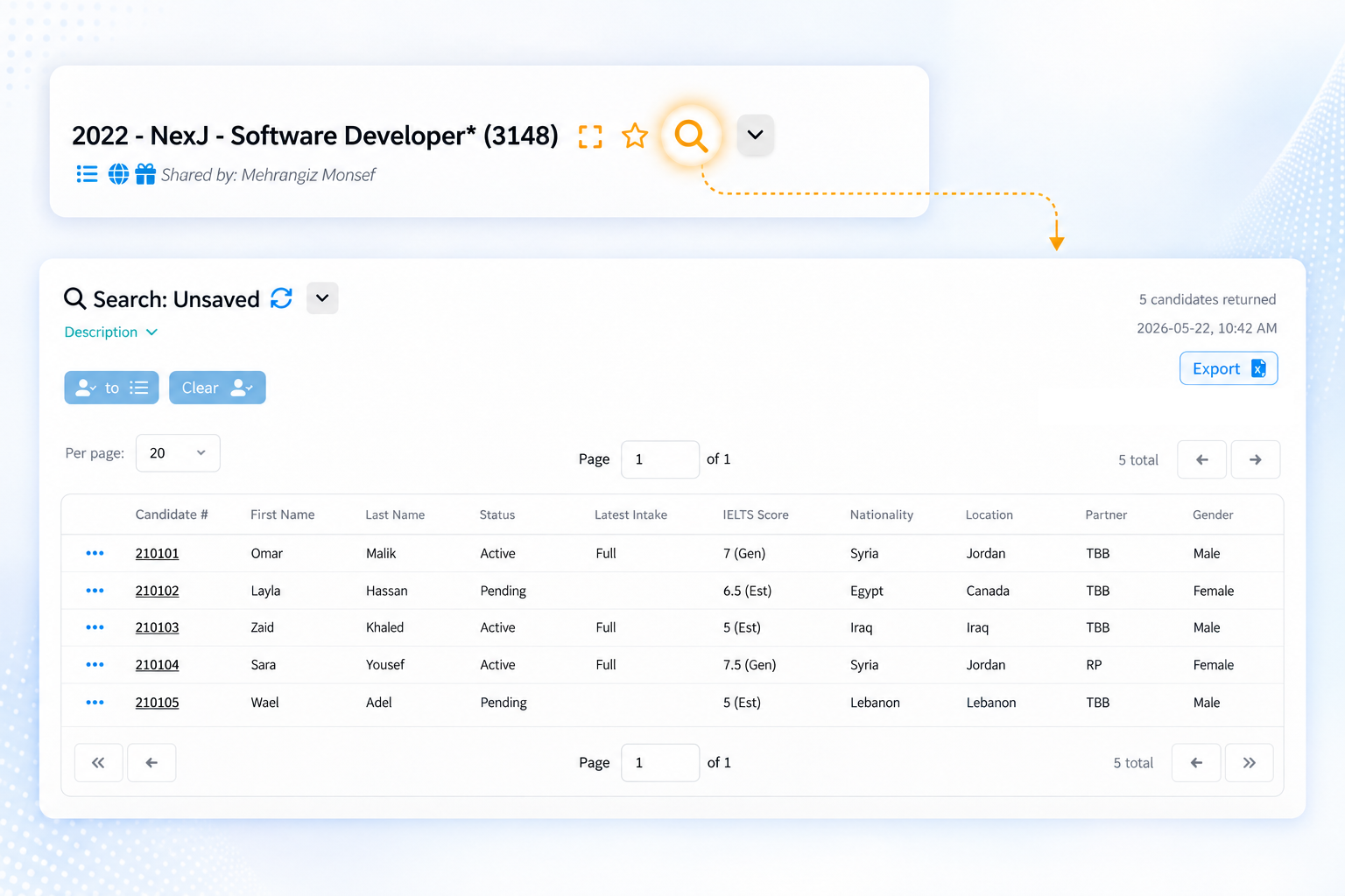 Search within any list