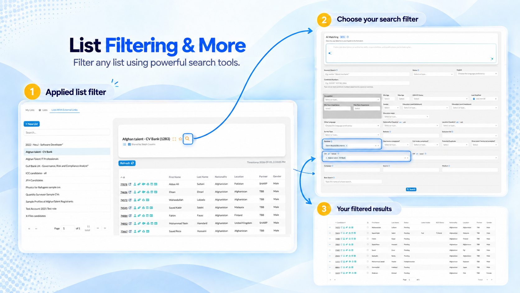 Full List Filtering & More